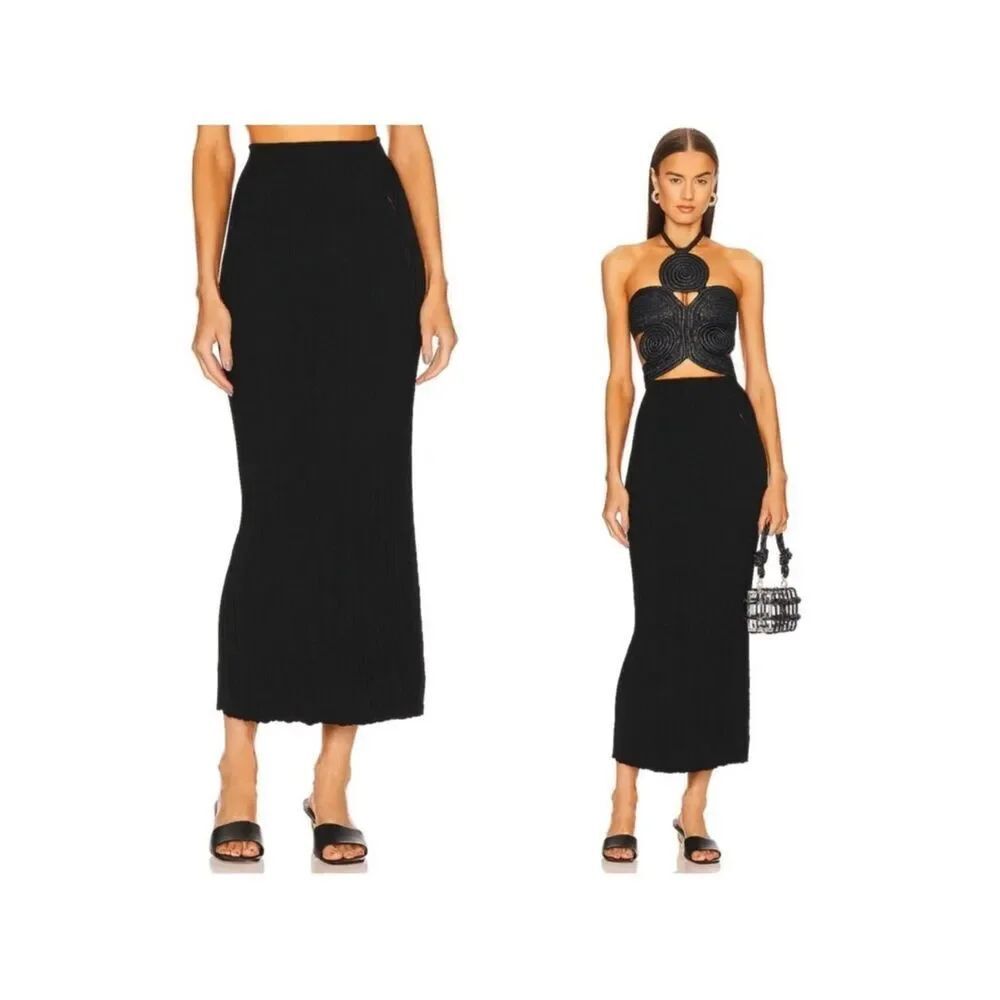 Cult Gaia black Ozzy Knit Bandeau Skirt Medium